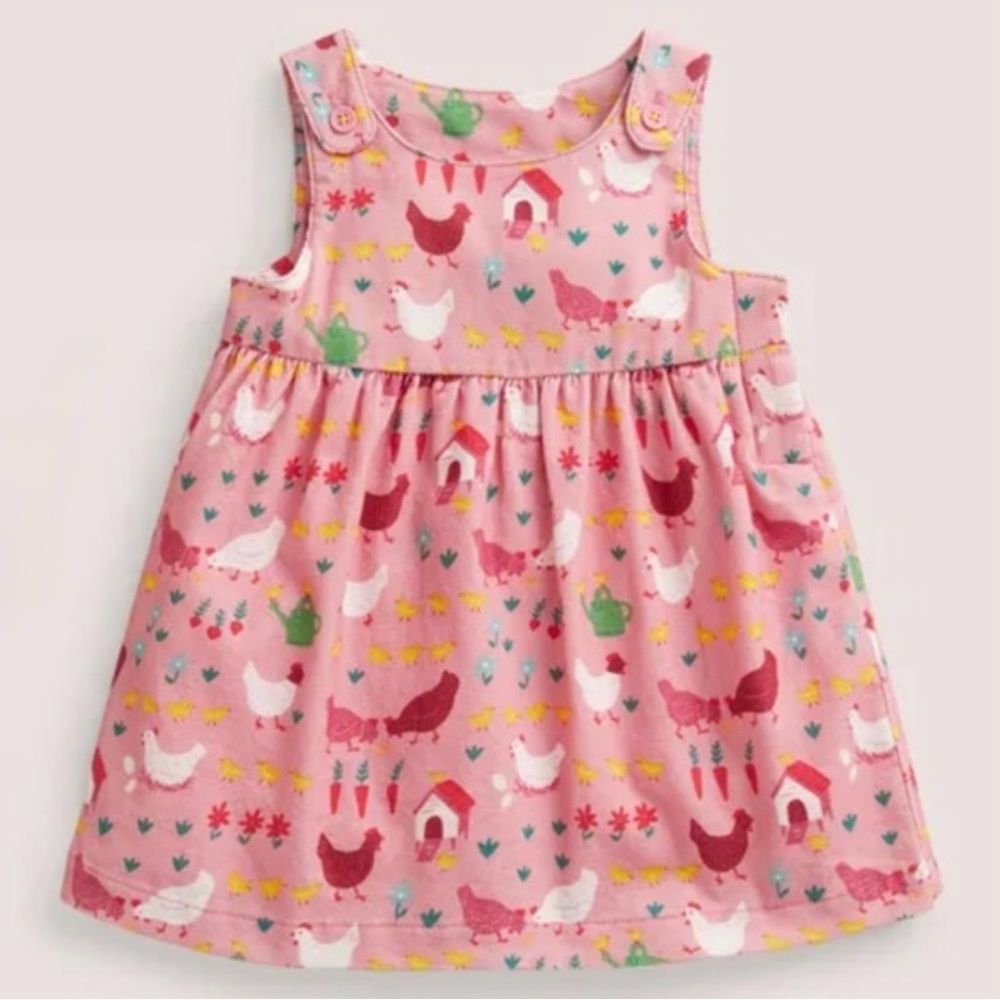 Baby Boden Girls Farm Animal Cord Pinnie Dress - Size 12-18M - Picture 14 of 16